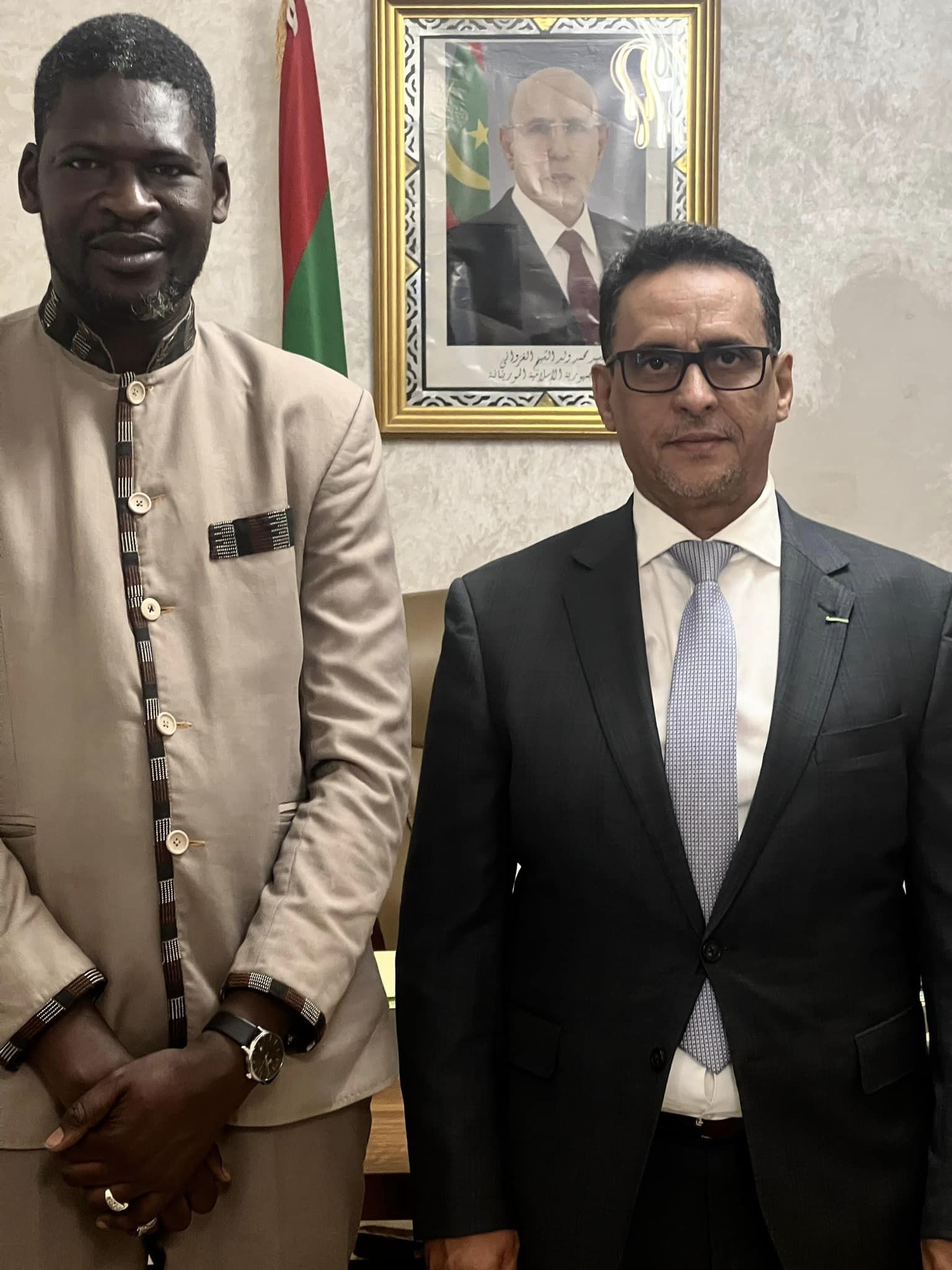 Le président sortant d'Arterial Network, Kane Limam dit Monza reçu par le Ministre de la Culture, Ahmed Sid’Ahmed Dié